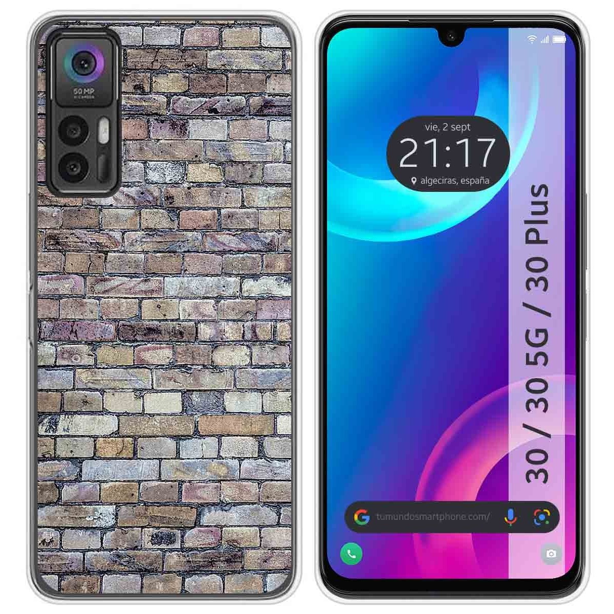 Funda Silicona para TCL 30 / 30 5G / 30 Plus diseño Ladrillo 02 Dibujos