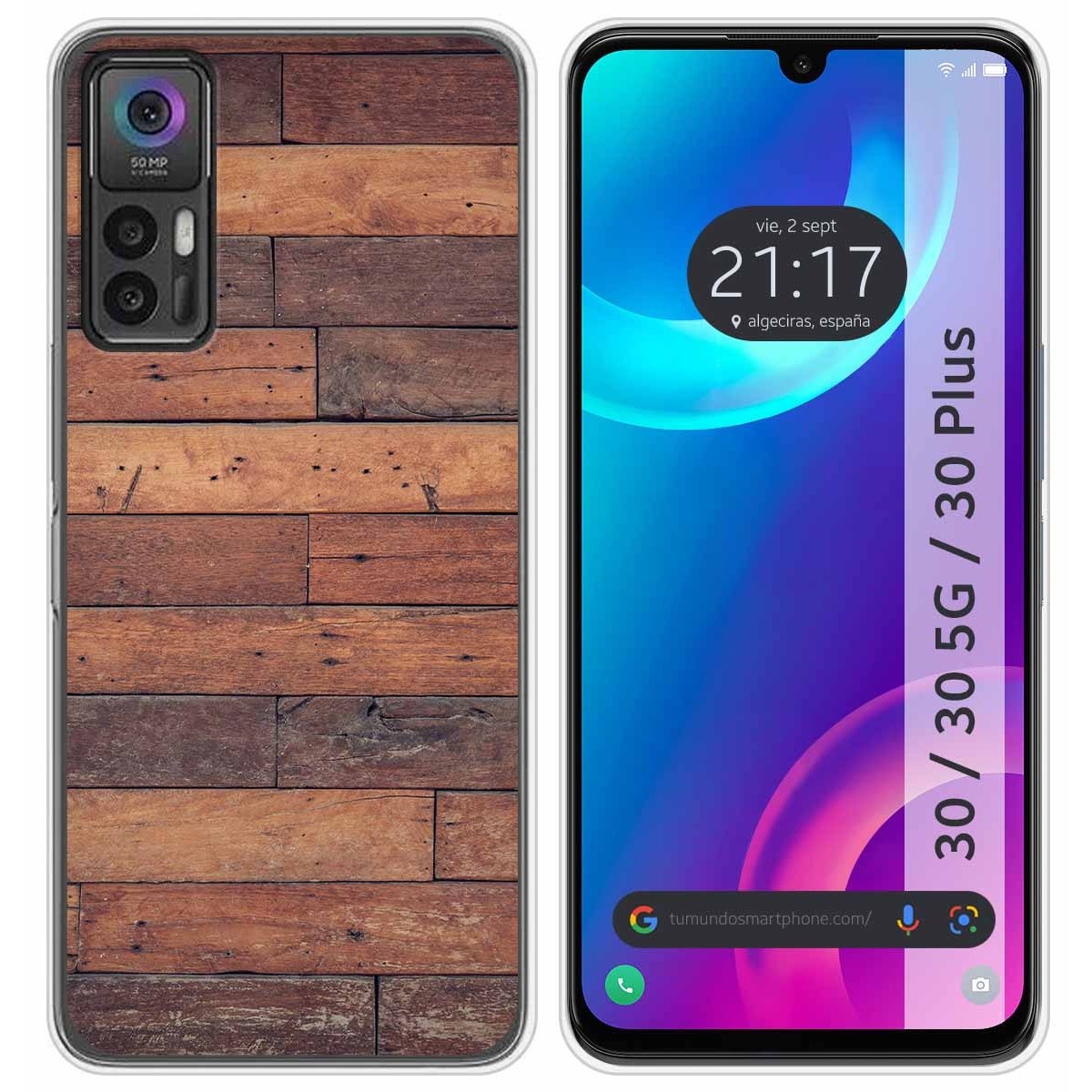 Funda Silicona para TCL 30 / 30 5G / 30 Plus diseño Madera 03 Dibujos