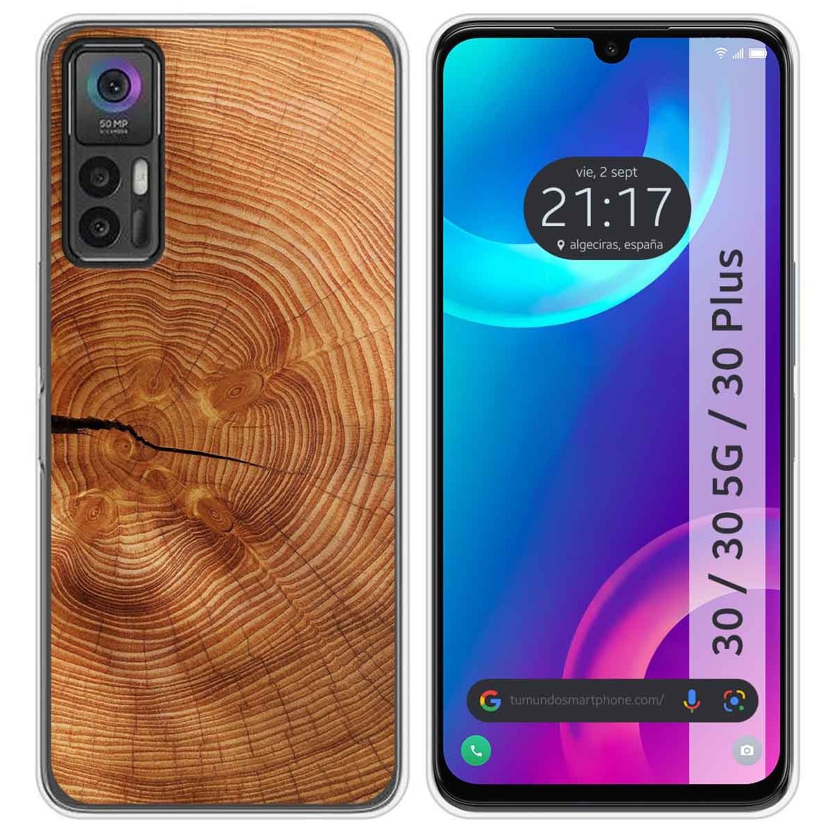 Funda Silicona para TCL 30 / 30 5G / 30 Plus diseño Madera 04 Dibujos
