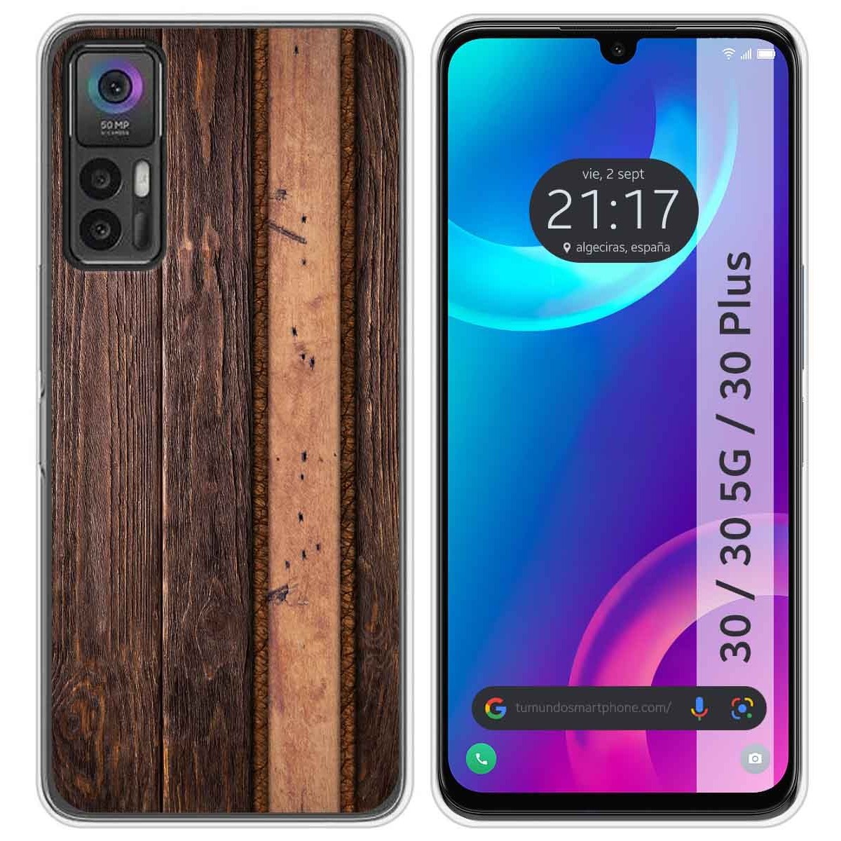 Funda Silicona para TCL 30 / 30 5G / 30 Plus diseño Madera 05 Dibujos