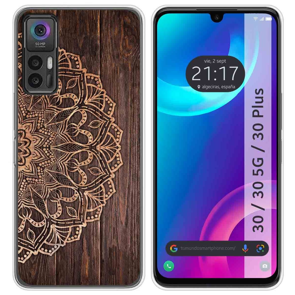 Funda Silicona para TCL 30 / 30 5G / 30 Plus diseño Madera 06 Dibujos