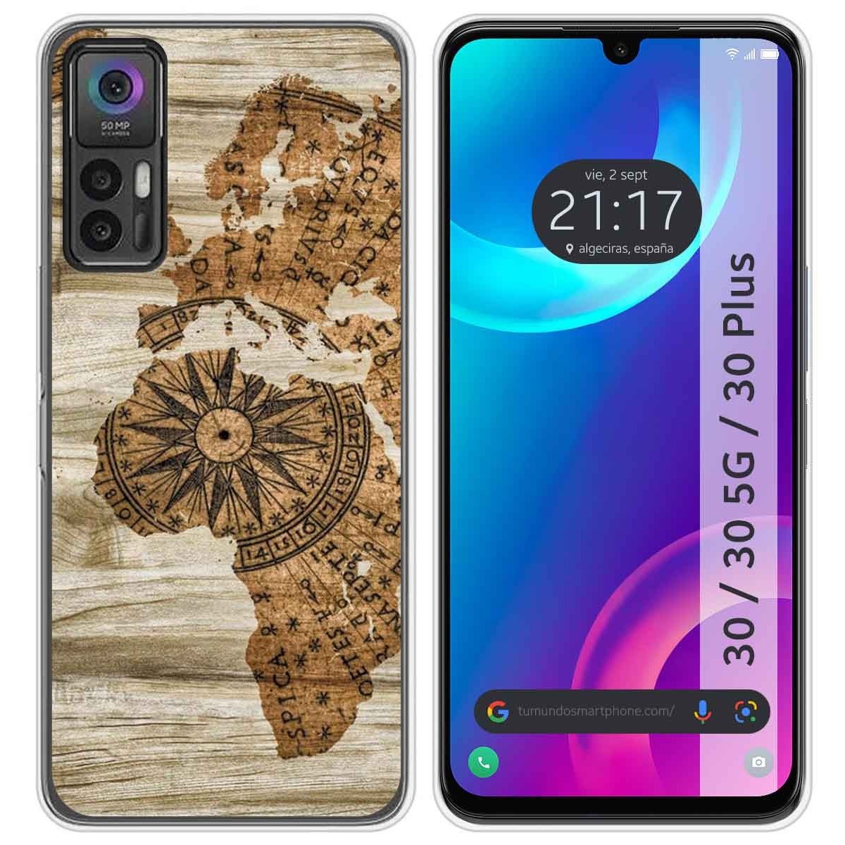 Funda Silicona para TCL 30 / 30 5G / 30 Plus diseño Madera 07 Dibujos