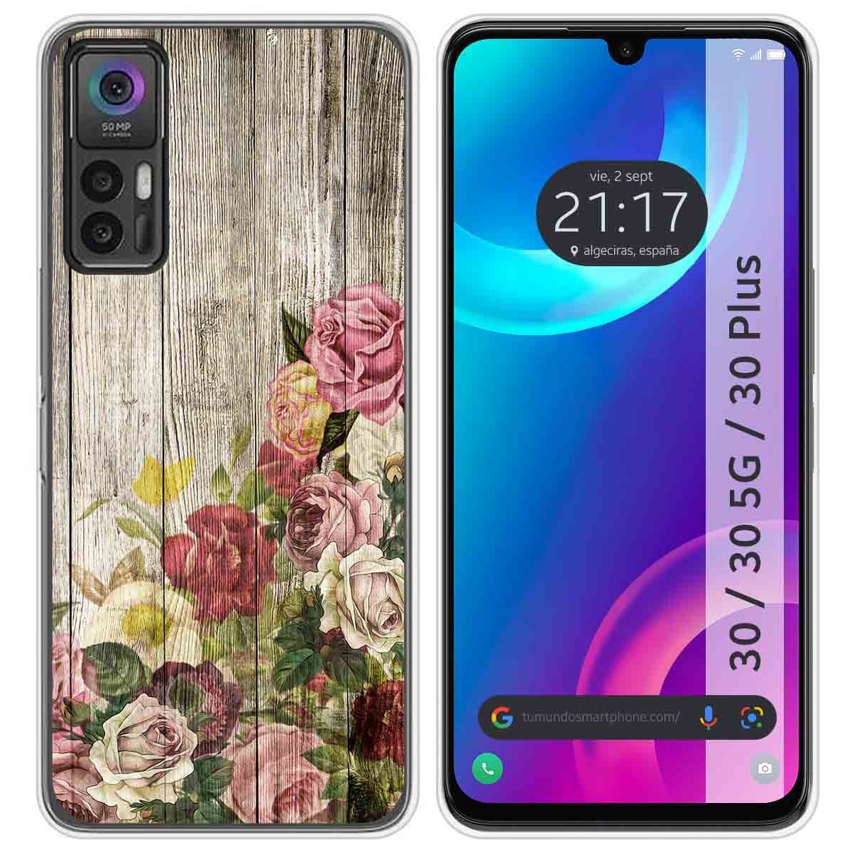 Funda Silicona para TCL 30 / 30 5G / 30 Plus diseño Madera 08 Dibujos