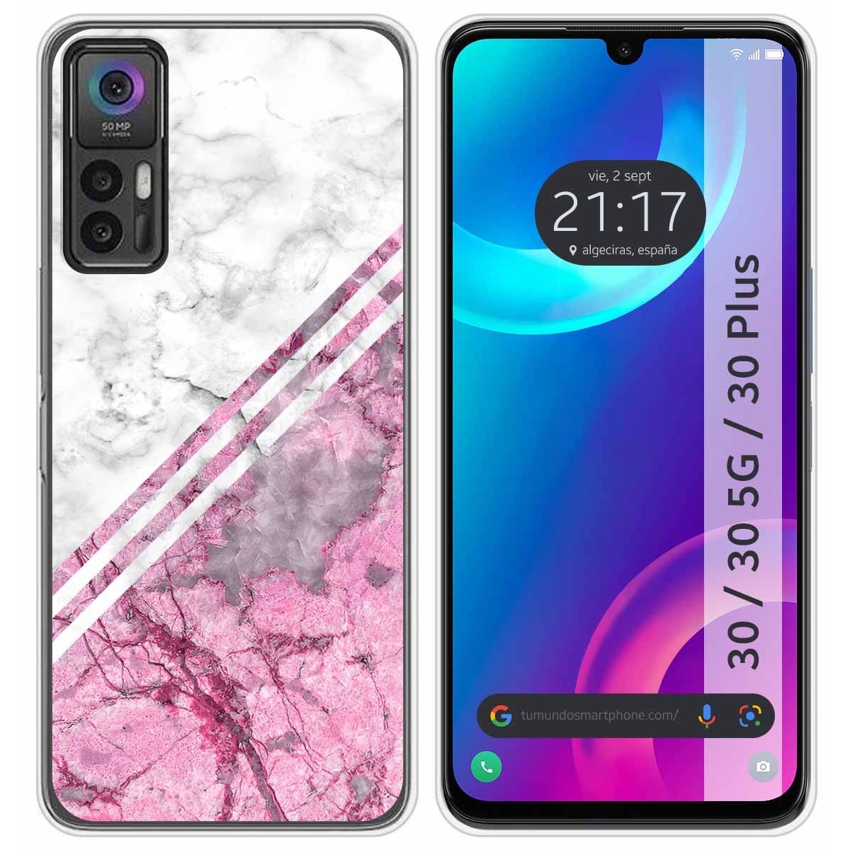 Funda Silicona para TCL 30 / 30 5G / 30 Plus diseño Mármol 03 Dibujos