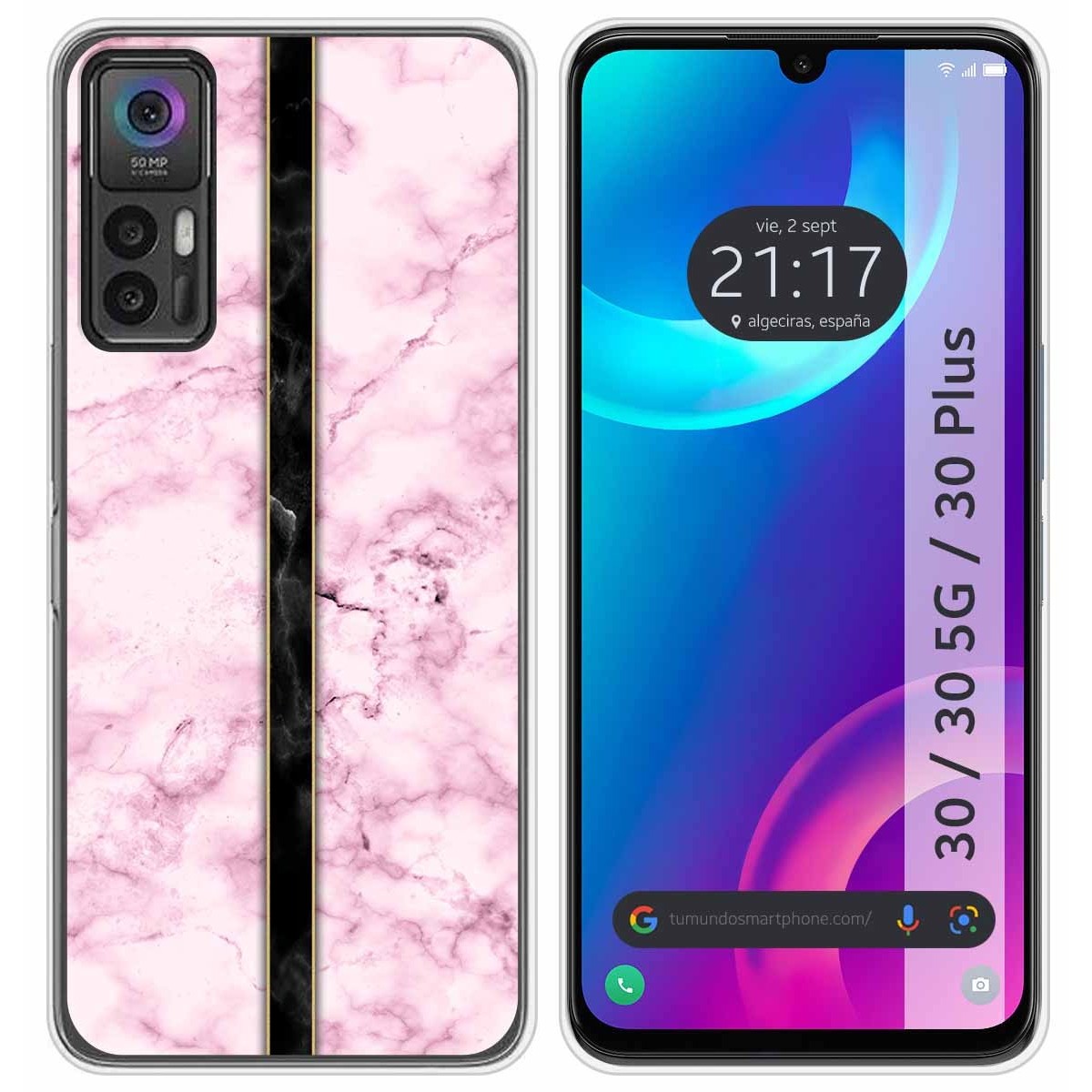 Funda Silicona para TCL 30 / 30 5G / 30 Plus diseño Mármol 04 Dibujos