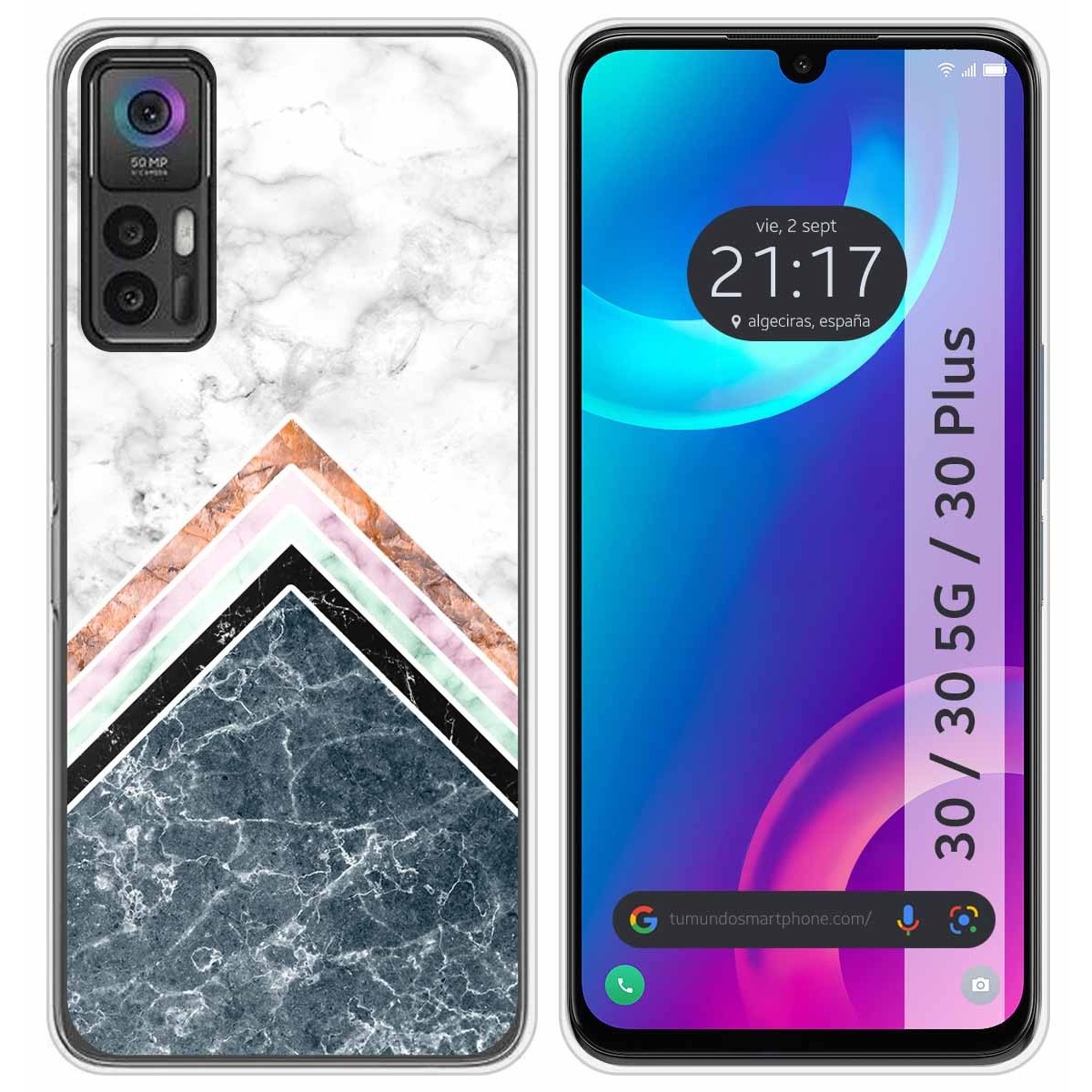 Funda Silicona para TCL 30 / 30 5G / 30 Plus diseño Mármol 05 Dibujos