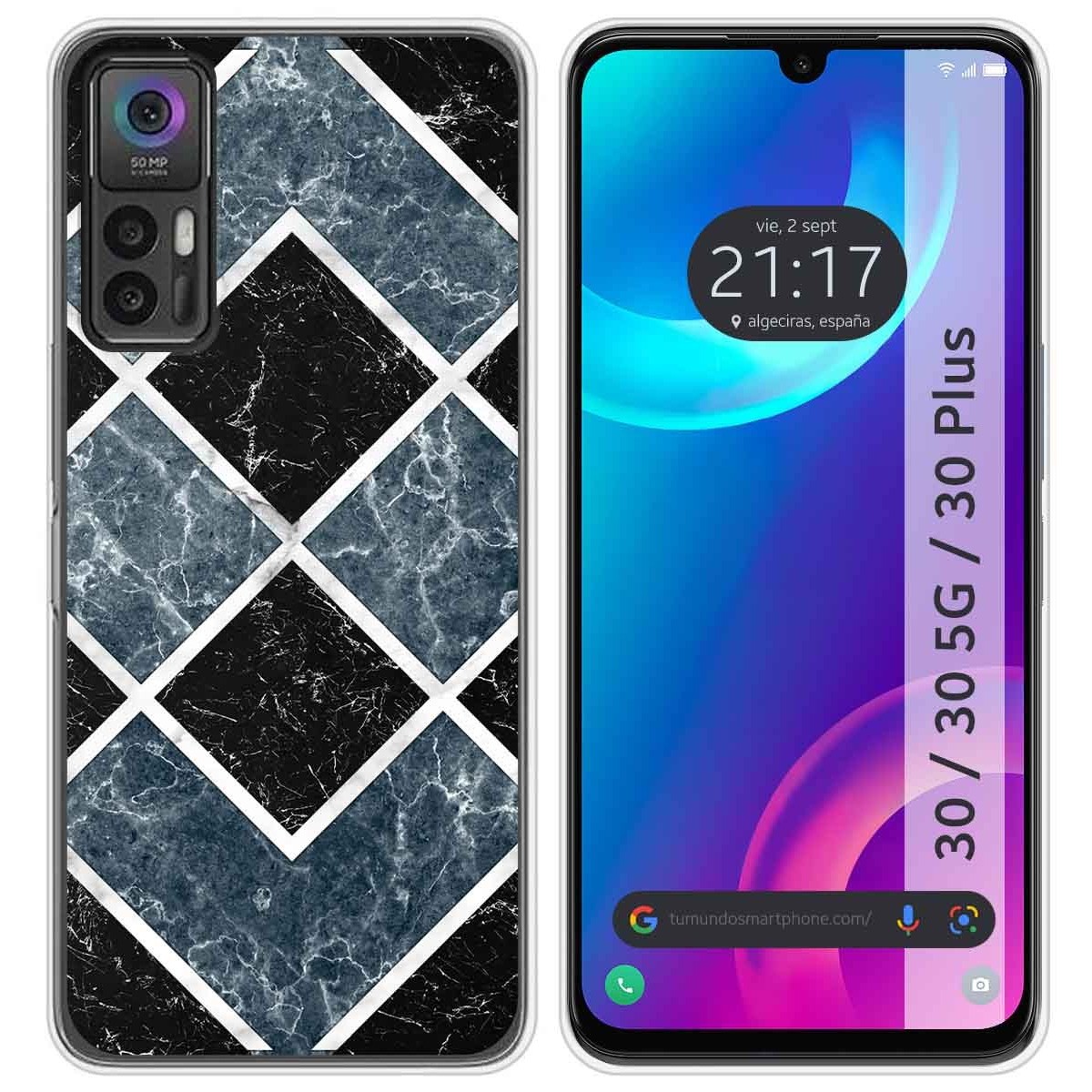 Funda Silicona para TCL 30 / 30 5G / 30 Plus diseño Mármol 06 Dibujos