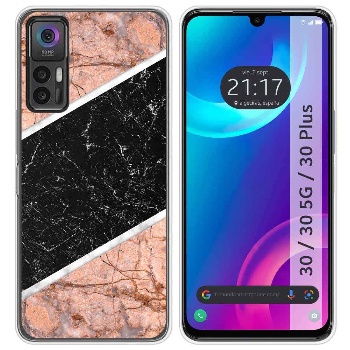 Funda Silicona para TCL 30 / 30 5G / 30 Plus diseño Mármol 07 Dibujos