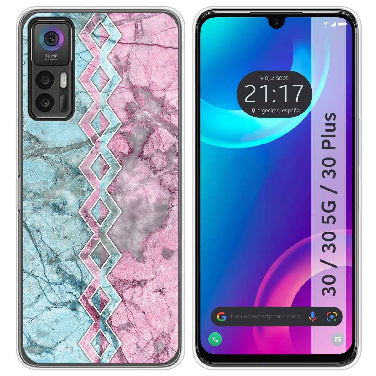 Funda Silicona para TCL 30 / 30 5G / 30 Plus diseño Mármol 08 Dibujos