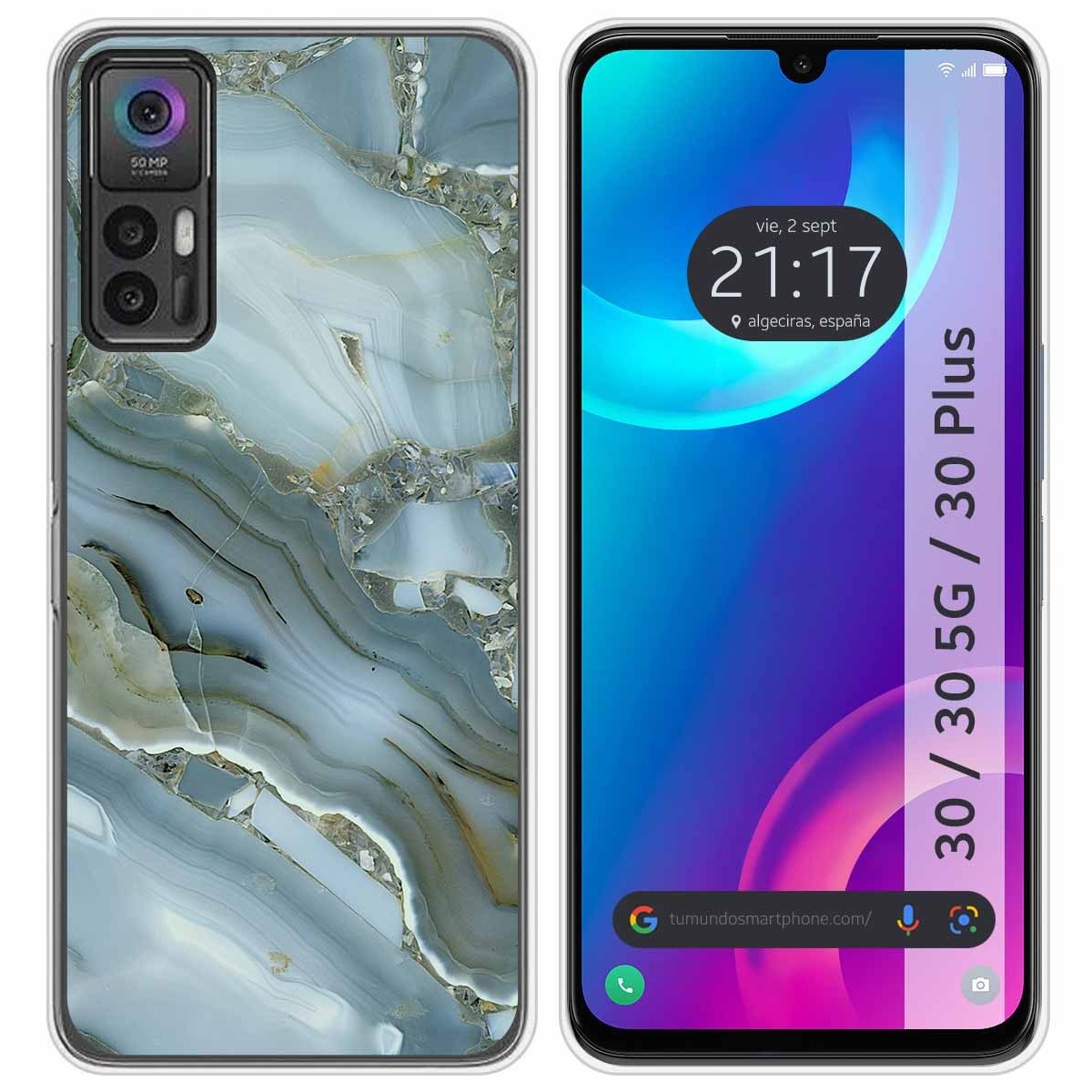 Funda Silicona para TCL 30 / 30 5G / 30 Plus diseño Mármol 09 Dibujos
