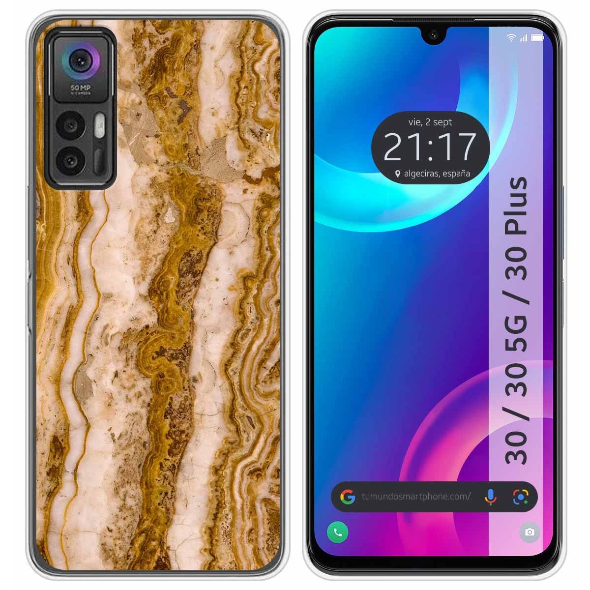 Funda Silicona para TCL 30 / 30 5G / 30 Plus diseño Mármol 10 Dibujos