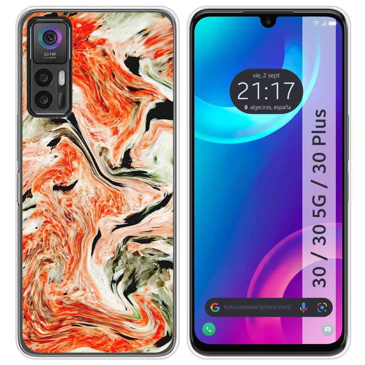 Funda Silicona para TCL 30 / 30 5G / 30 Plus diseño Mármol 12 Dibujos