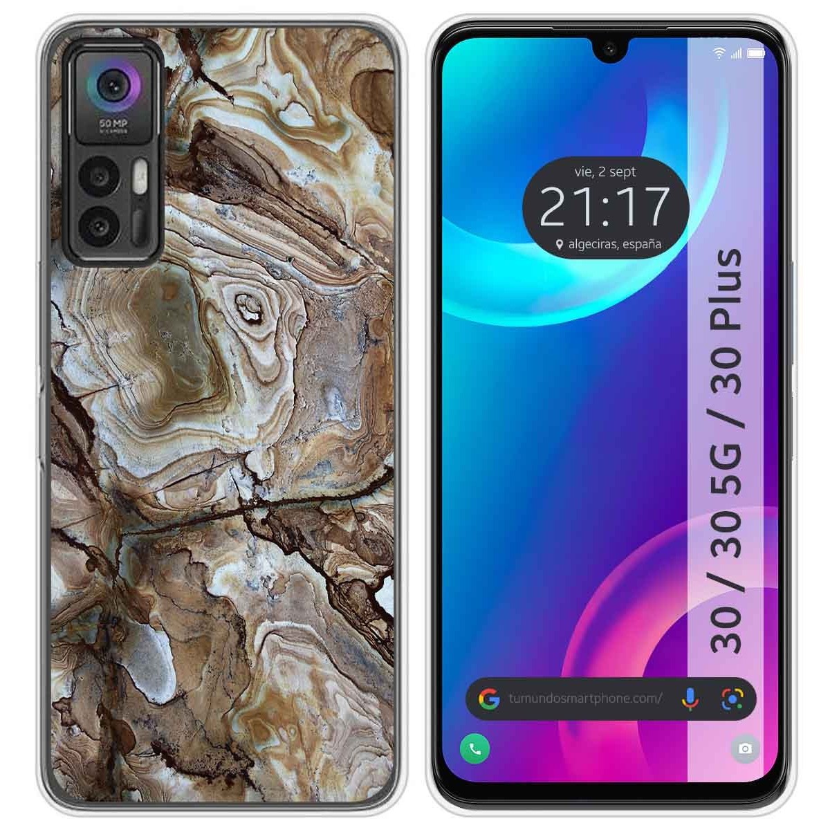 Funda Silicona para TCL 30 / 30 5G / 30 Plus diseño Mármol 14 Dibujos