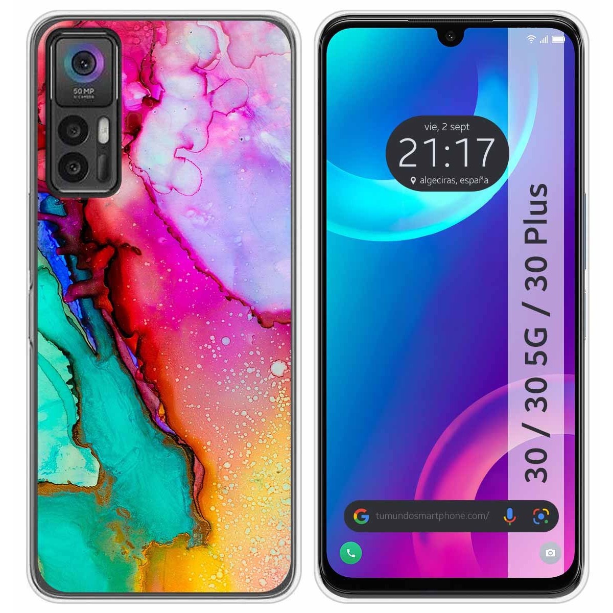 Funda Silicona para TCL 30 / 30 5G / 30 Plus diseño Mármol 15 Dibujos