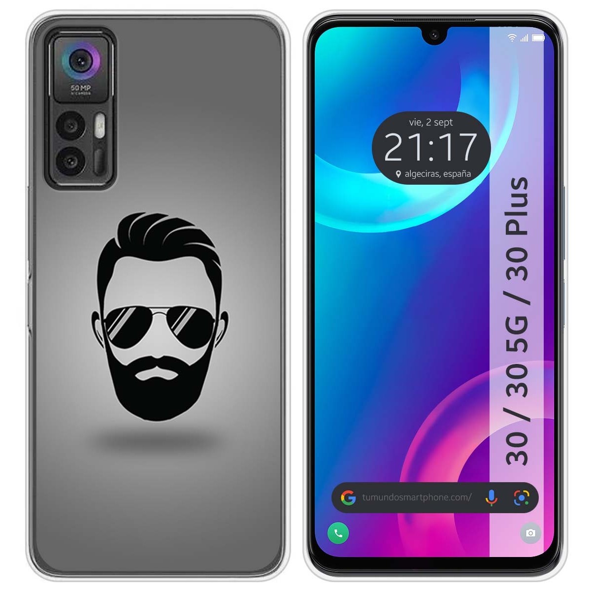 Funda Silicona para TCL 30 / 30 5G / 30 Plus diseño Barba Dibujos