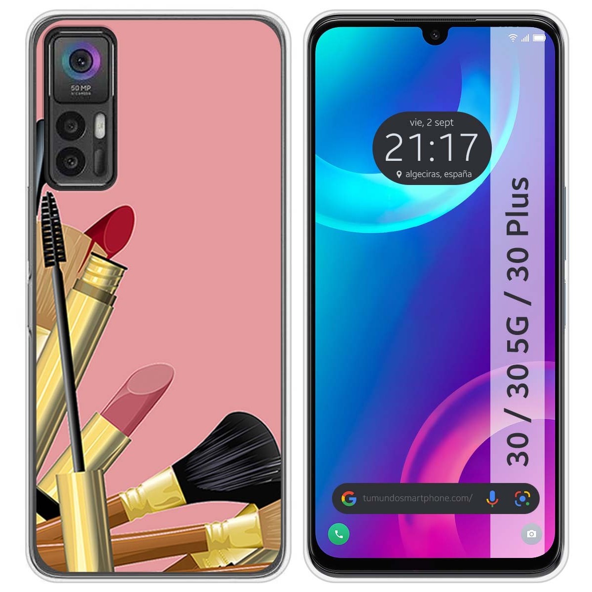 Funda Silicona para TCL 30 / 30 5G / 30 Plus diseño Brochas Dibujos