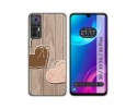 Funda Silicona para TCL 30 / 30 5G / 30 Plus diseño Corazones Madera Dibujos