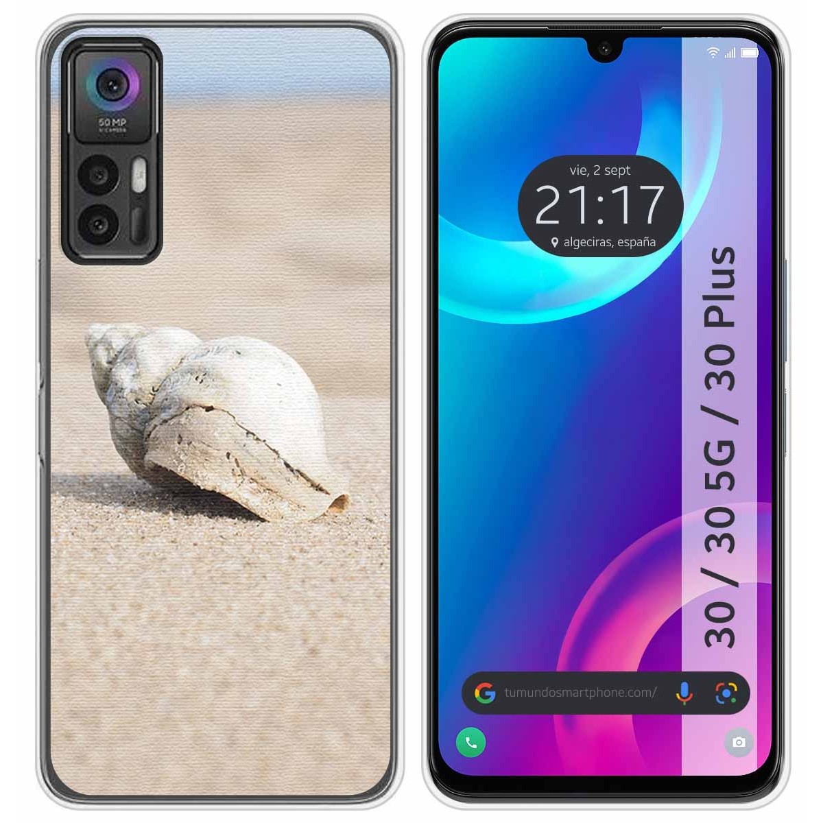 Funda Silicona para TCL 30 / 30 5G / 30 Plus diseño Concha Dibujos