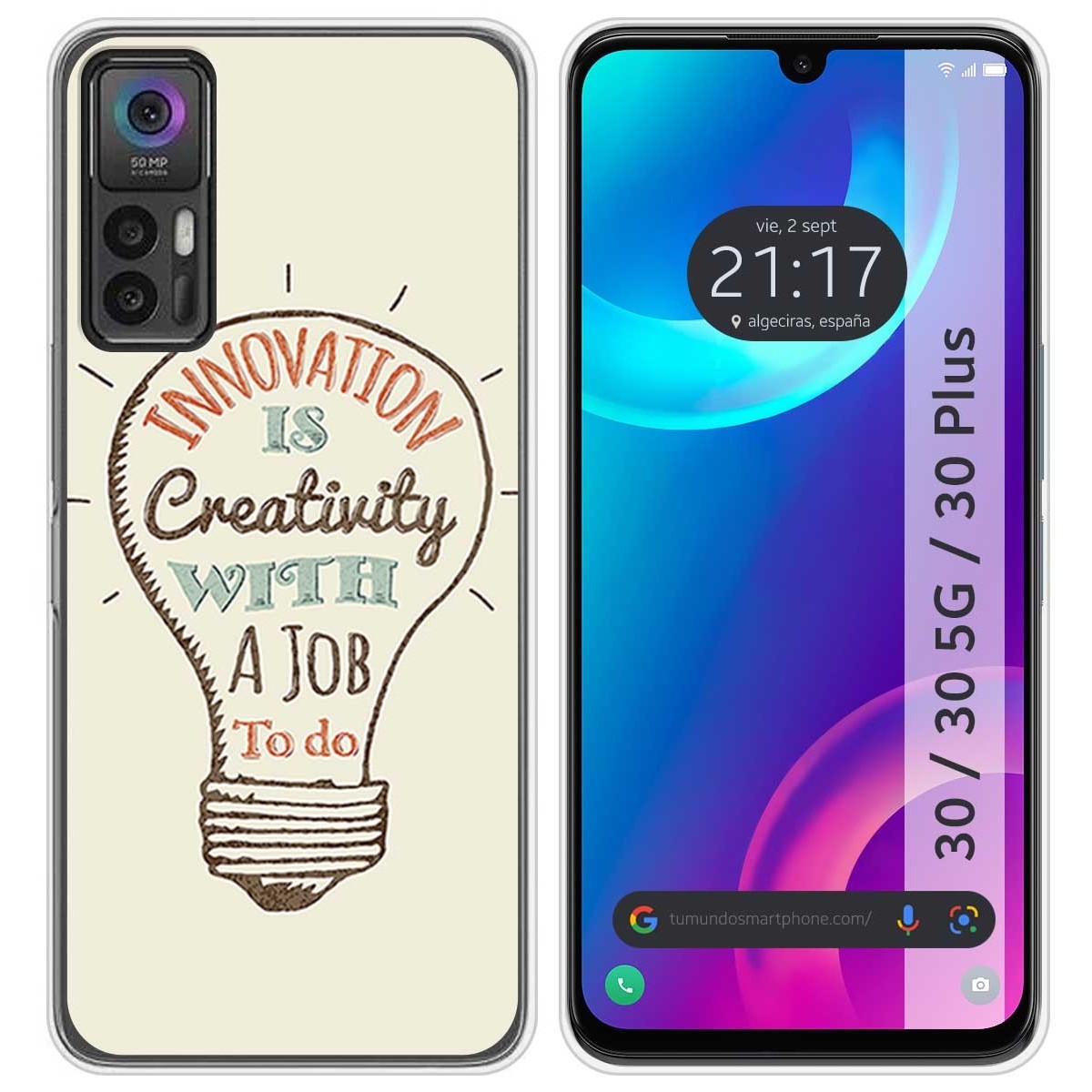 Funda Silicona para TCL 30 / 30 5G / 30 Plus diseño Creativity Dibujos