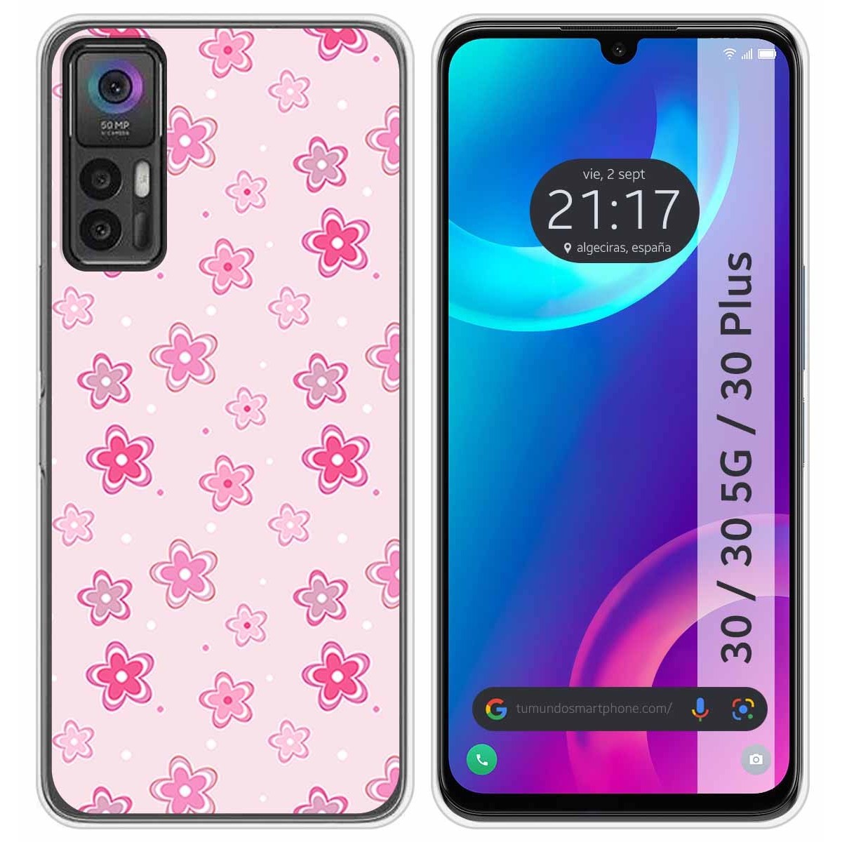 Funda Silicona para TCL 30 / 30 5G / 30 Plus diseño Flores Dibujos