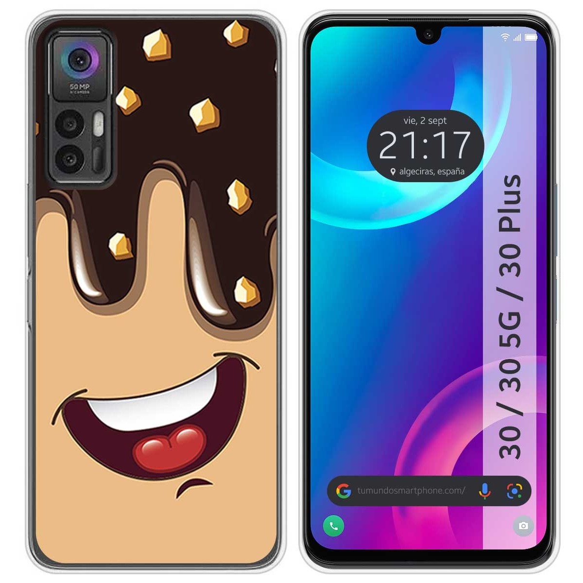 Funda Silicona para TCL 30 / 30 5G / 30 Plus diseño Helado Chocolate Dibujos