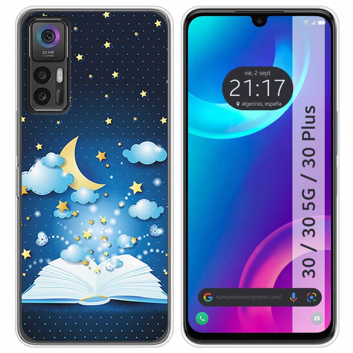 Funda Silicona para TCL 30 / 30 5G / 30 Plus diseño Libro Cuentos Dibujos