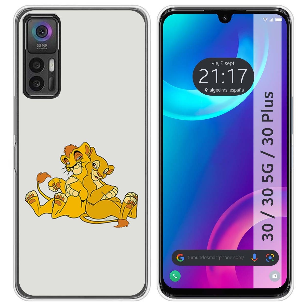 Funda Silicona para TCL 30 / 30 5G / 30 Plus diseño Leones Dibujos
