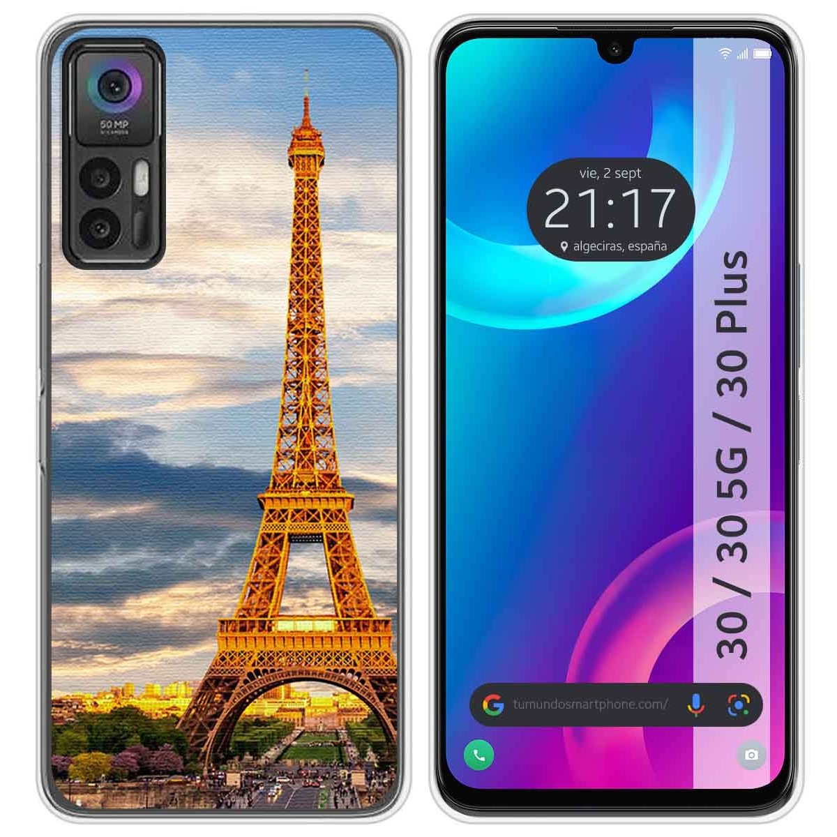 Funda Silicona para TCL 30 / 30 5G / 30 Plus diseño Paris Dibujos