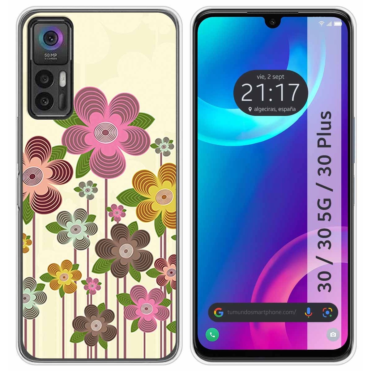 Funda Silicona para TCL 30 / 30 5G / 30 Plus diseño Primavera En Flor Dibujos