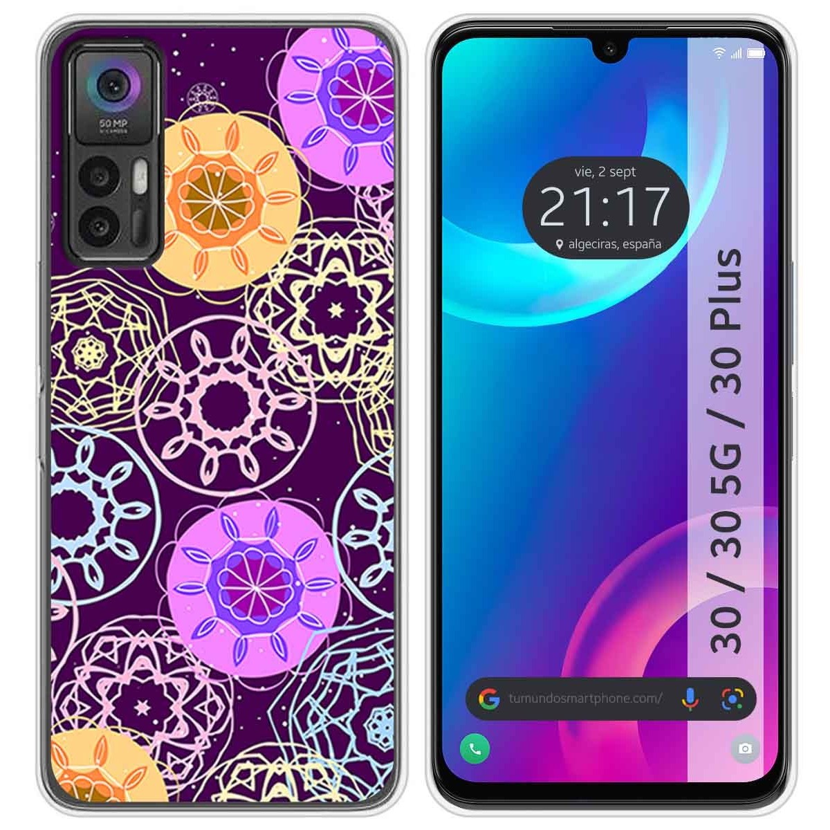 Funda Silicona para TCL 30 / 30 5G / 30 Plus diseño Radial Dibujos