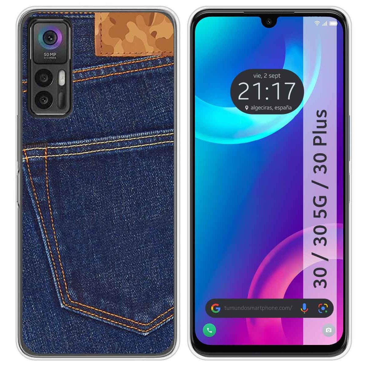 Funda Silicona para TCL 30 / 30 5G / 30 Plus diseño Vaquero Dibujos