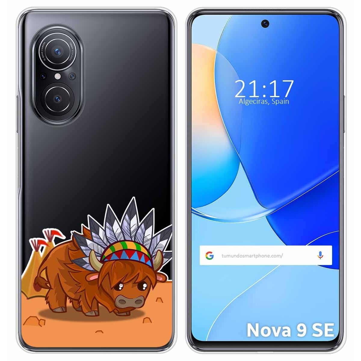 Funda Silicona Transparente para Huawei Nova 9 SE diseño Bufalo Dibujos
