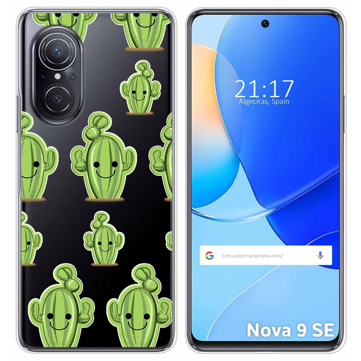 Funda Silicona Transparente para Huawei Nova 9 SE diseño Cactus Dibujos