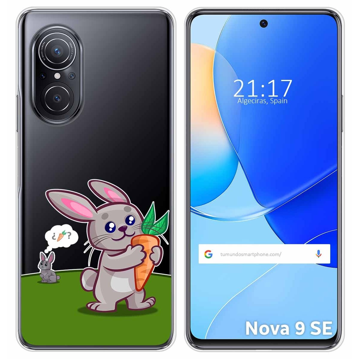 Funda Silicona Transparente para Huawei Nova 9 SE diseño Conejo Dibujos