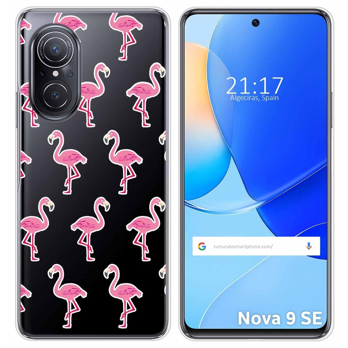 Funda Silicona Transparente para Huawei Nova 9 SE diseño Flamenco Dibujos