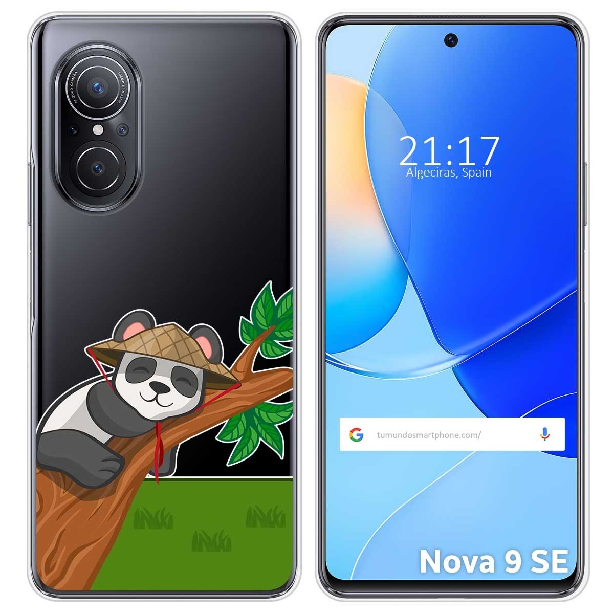 Funda Silicona Transparente para Huawei Nova 9 SE diseño Panda Dibujos
