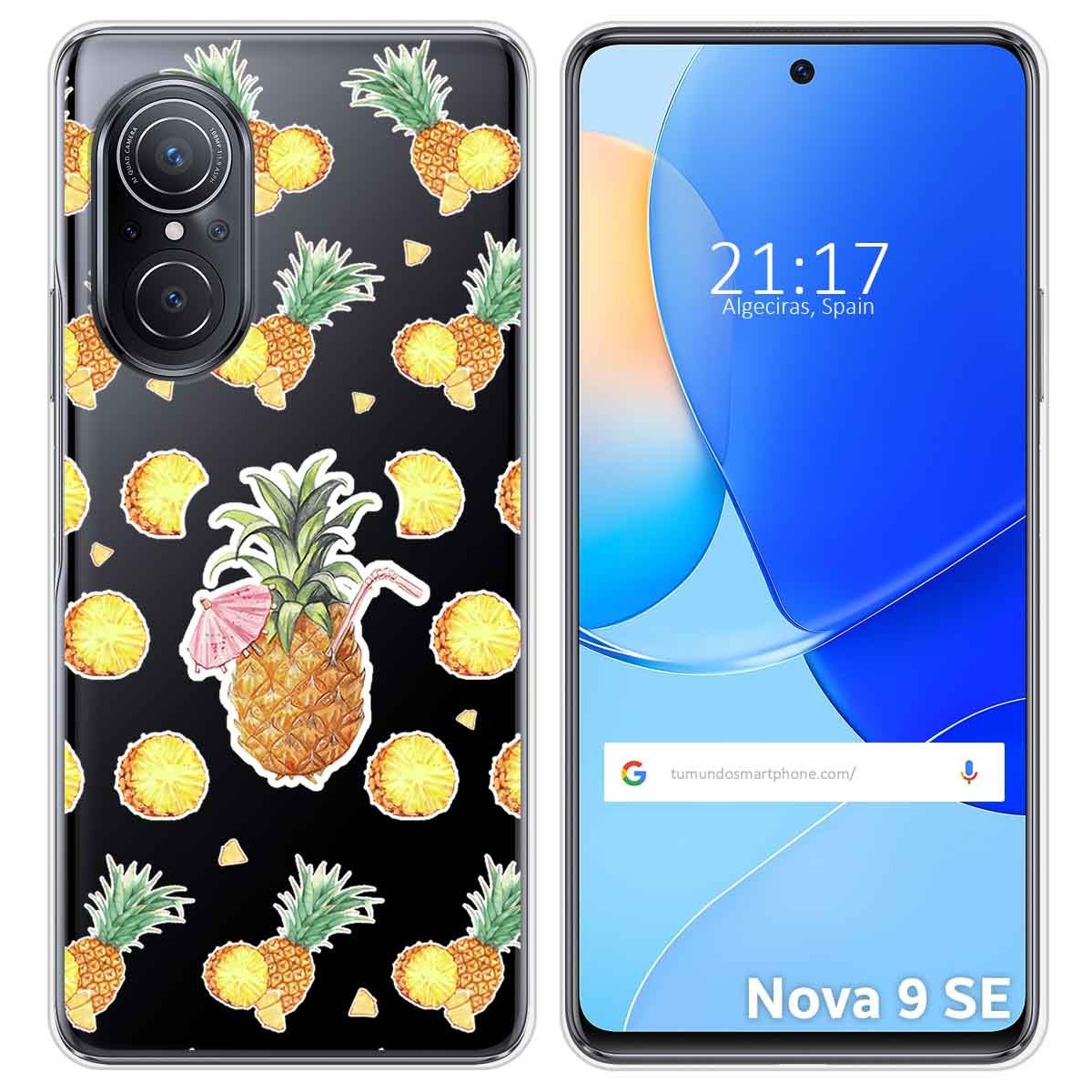 Funda Silicona Transparente para Huawei Nova 9 SE diseño Piña Dibujos