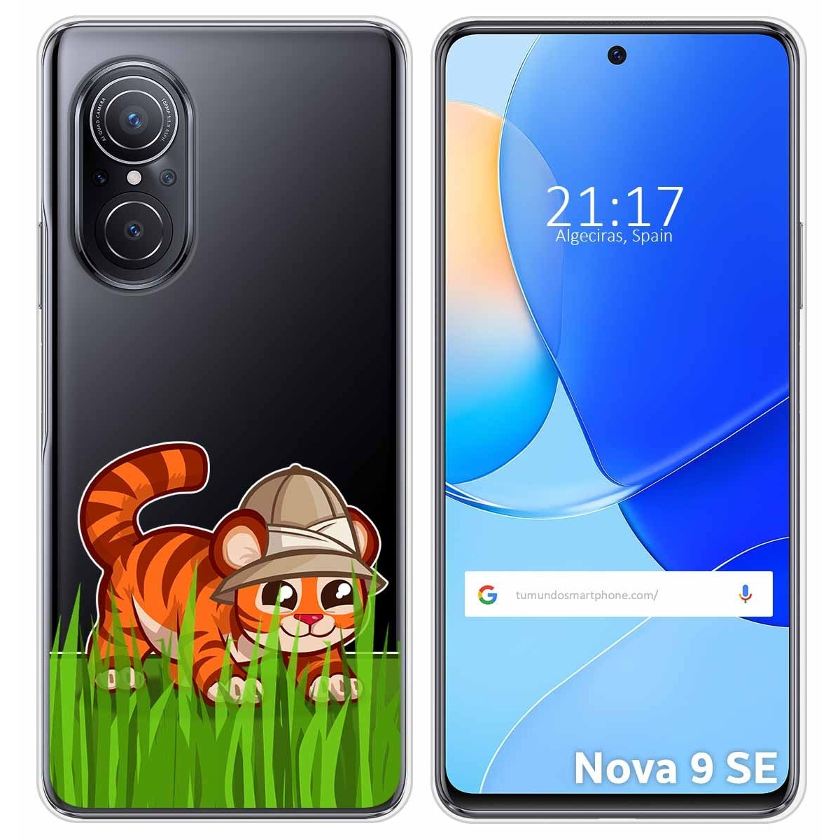 Funda Silicona Transparente para Huawei Nova 9 SE diseño Tigre Dibujos