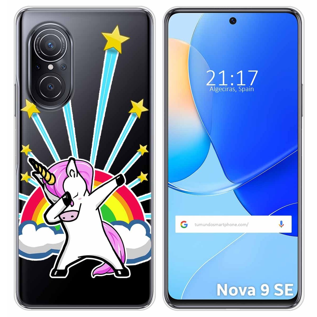 Funda Silicona Transparente para Huawei Nova 9 SE diseño Unicornio Dibujos