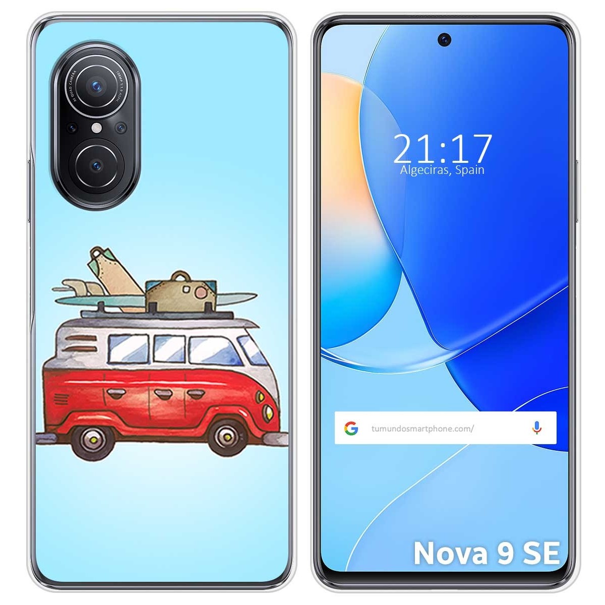 Funda Silicona para Huawei Nova 9 SE diseño Furgoneta Dibujos