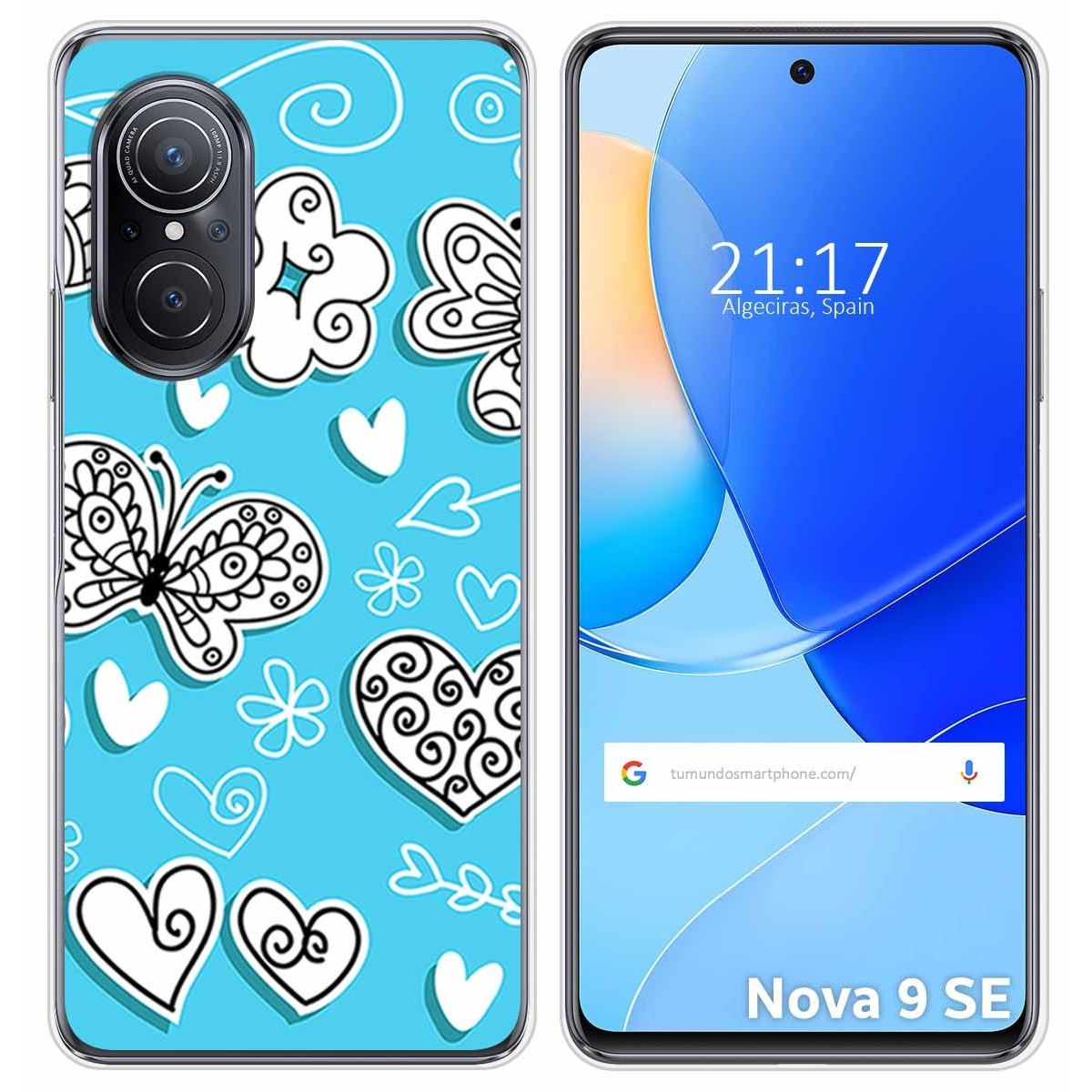 Funda Silicona para Huawei Nova 9 SE diseño Mariposas Dibujos