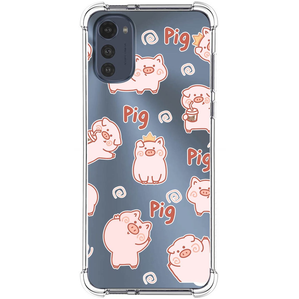 Funda Silicona Antigolpes para Motorola Moto E32 4G diseño Cerdos Dibujos