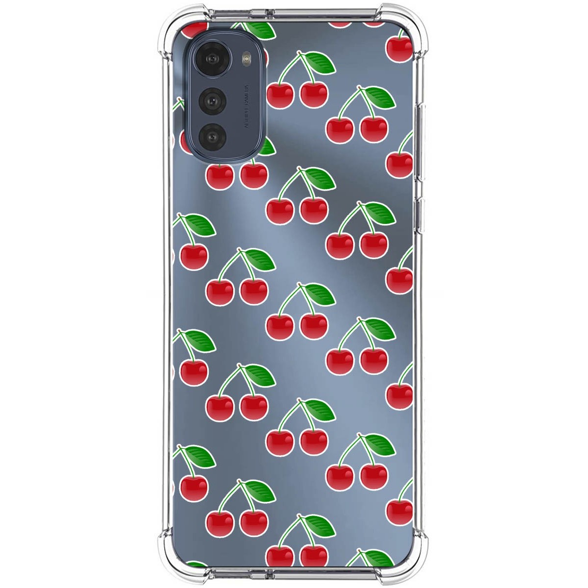 Funda Silicona Antigolpes para Motorola Moto E32 4G diseño Cerezas Dibujos