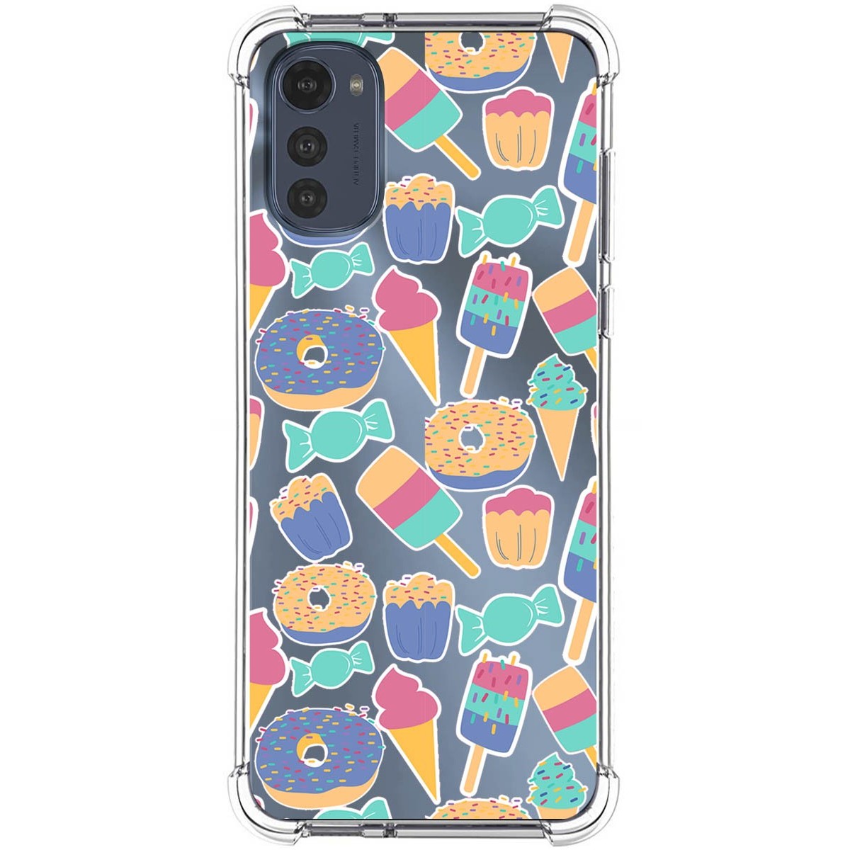 Funda Silicona Antigolpes para Motorola Moto E32 4G diseño Dulces 02 Dibujos
