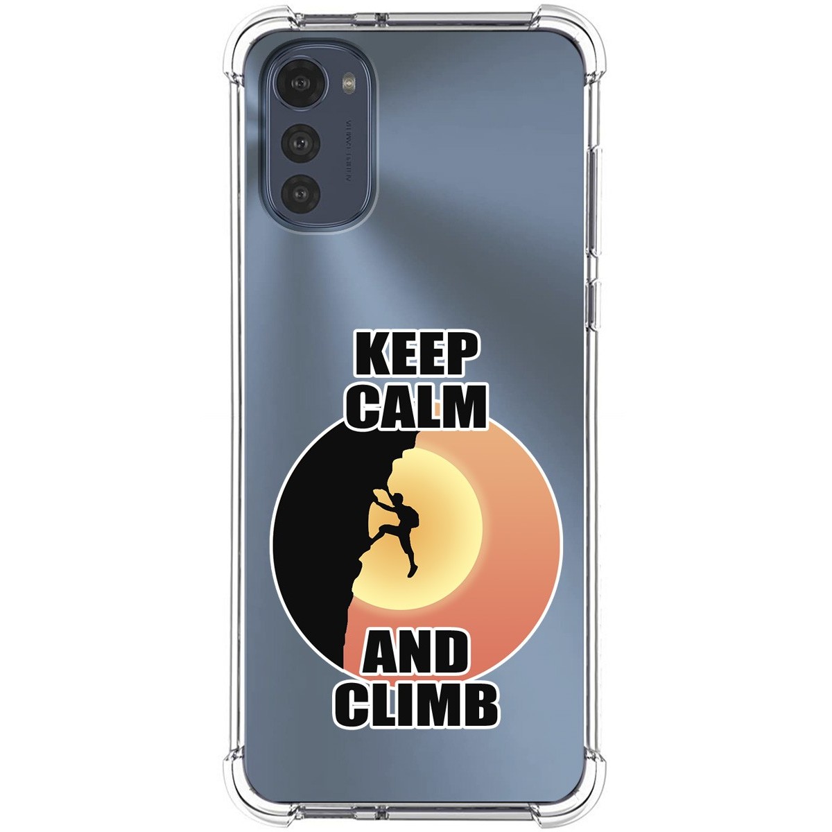 Funda Silicona Antigolpes para Motorola Moto E32 4G diseño Hombre Escalada Dibujos