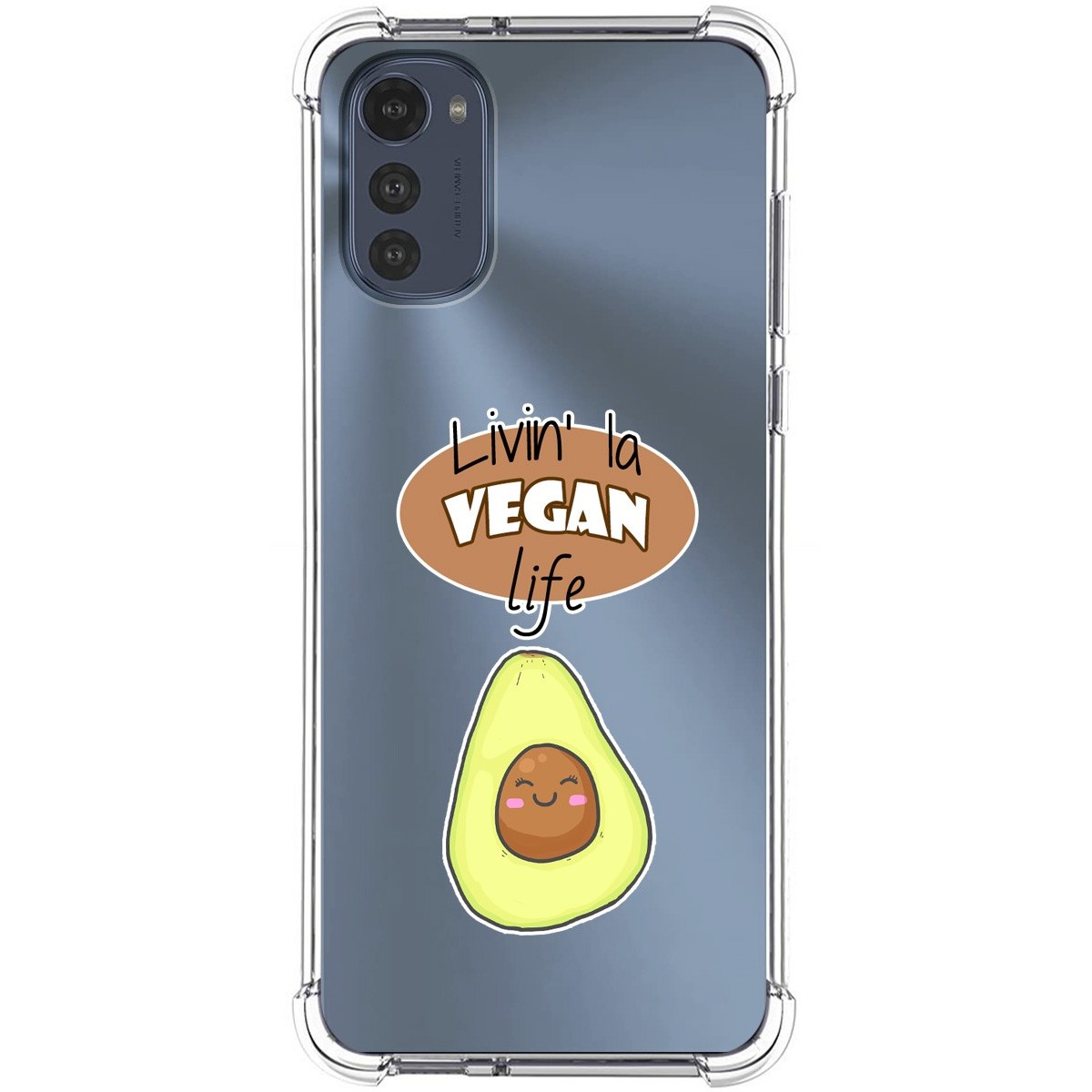 Funda Silicona Antigolpes para Motorola Moto E32 4G diseño Vegan Life Dibujos