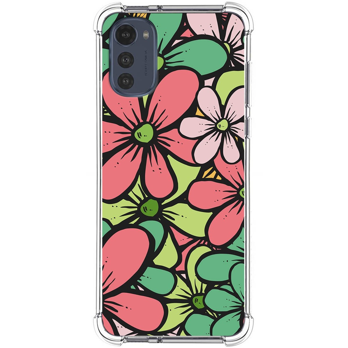 Funda Silicona Antigolpes para Motorola Moto E32 4G diseño Flores 02 Dibujos