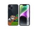 Funda Silicona Transparente compatible con iPhone 14 (6.1) diseño Panda Dibujos