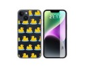 Funda Silicona Transparente compatible con iPhone 14 (6.1) diseño Pato Dibujos