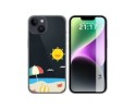 Funda Silicona Transparente compatible con iPhone 14 (6.1) diseño Playa Dibujos